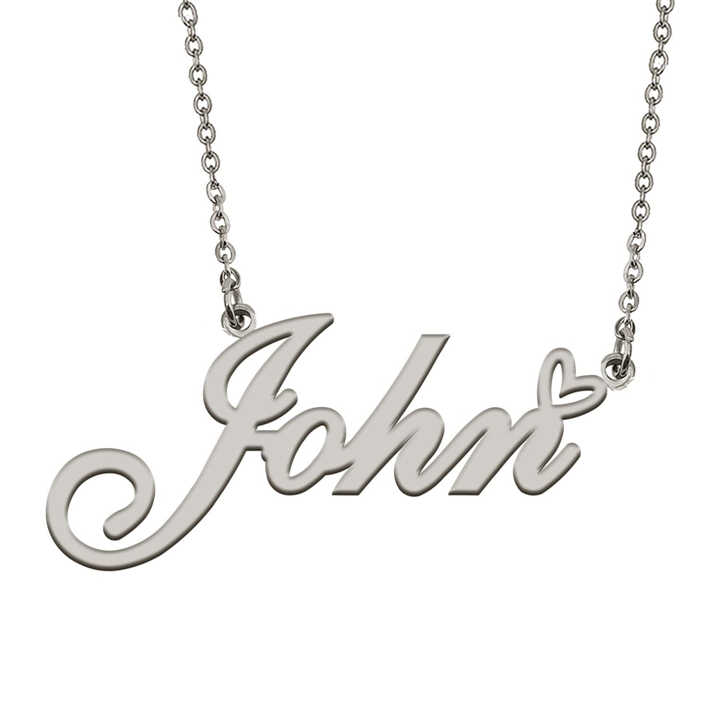 HUAN XUN John Name Necklace Stainless Steel for Women Custom Name Necklaces Letter Charms Gifts for Best Friend Birthday