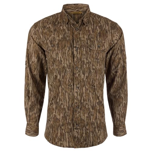 Drake Waterfowl Men's EST Wingshooter Trey Moisture-Wicking Stretchy Long Sleeve Hunting Shirt with UPF 30 Sun Protection