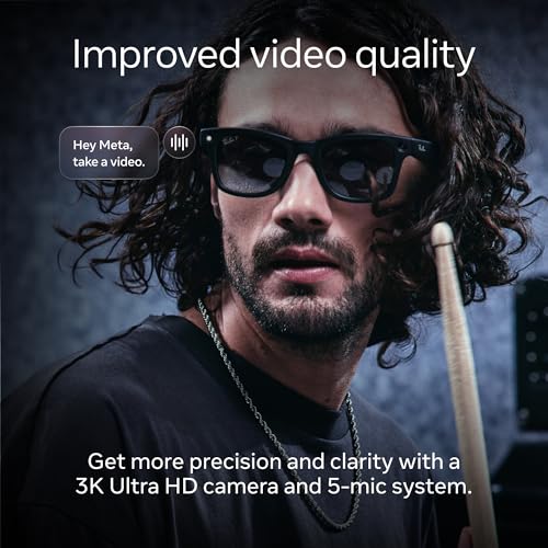 Ray-Ban Meta (Gen 2), Wayfarer, Matte Black | Smart AI Glasses for Men, Women — 2x Battery Life — 3K Ultra HD Resolution —...