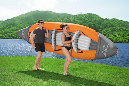 Bestway Hydro-Force 12'6" x 39" Rapid X3 Inflatable Kayak Set | Fits Up to 3 Persons | Includes 2 Aluminum Paddles, 1 Hand...