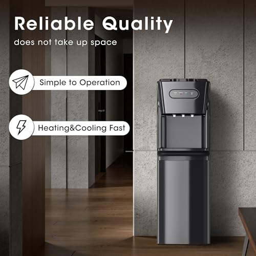 Tehanld Bottom Loading Water Cooler Dispenser for 3 or 5 Gallon Bottles - Water Dispenser with Hot, Room & Cold Spouts, LE...