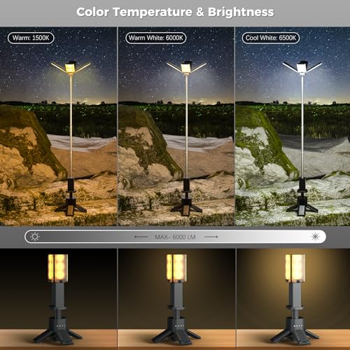 Clemas Telescopic Camping Lights Rechargeable 14000 mAh Led Multifunction Magnetic Lanterns Job Site Lighting Cordless Dim...