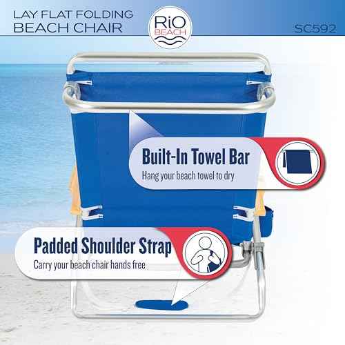 Rio Beach Classic 5-Position Lay-Flat Folding Beach Chair