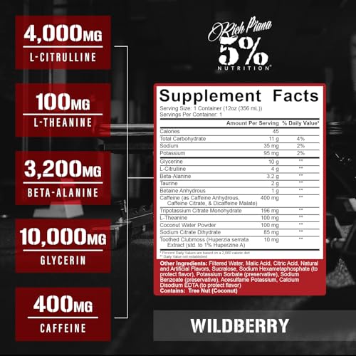 5% Nutrition Kill It Ready-to-Drink High Stim Pre Workout | 400mg Caffeine Energy Drink | Extreme Pump, Endurance, Focus &...
