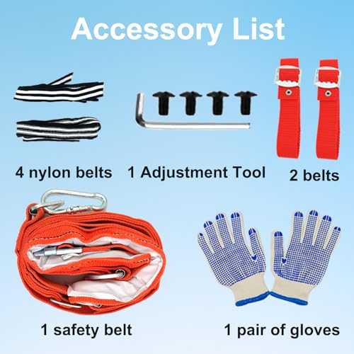 timiland Tree Climbing Spikes Set,Tree Climbing Gear，Rock Climbing Kit with Professional Accessories,Adjustable Length Des...