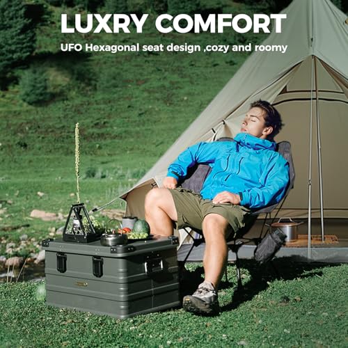 ATEPA UFO3.0 Backpacking Camping Chair, Ultralight Extra Wide Comfortable Folding Chairs Heavy Duty Portable Hexagon Ergon...