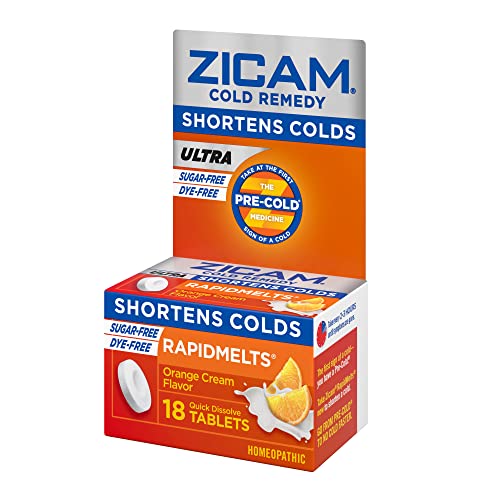 Zicam Cold Remedy Zinc Rapidmelts | Orange Cream Flavor | Shortens Cold Duration | Sugar-Free | Homeopathic