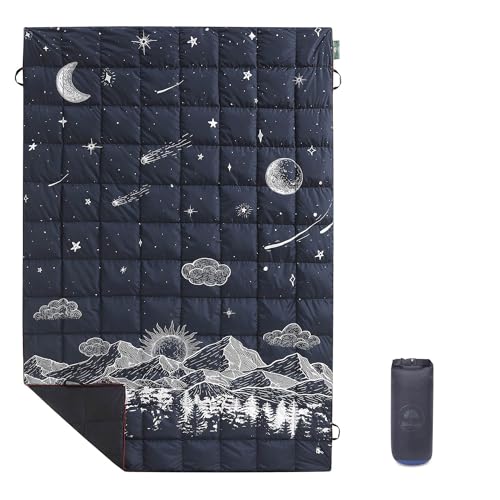 Olivialand Down Camping Blanket, Ultralight Compact Packable Throw with Snaps for Outdoor Indoor, Travel Stadium Concert P...