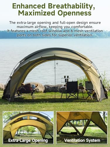 MC TOMOUNT 2~3 Person Camping Tent with Stove Jack - 4 Season Dome Shelter Tent, 40D Nylon, Ultralight Aluminum Poles, Dou...