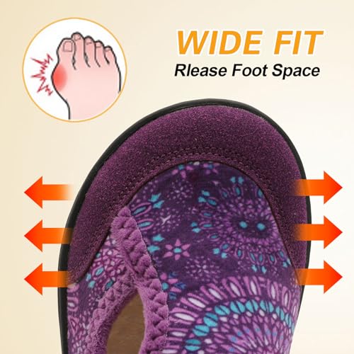 Leisfit Womens Slippers Wide Diabetic Shoes Adjustable Arthritis Edema House Shoes Indoor Outdoor Slippers