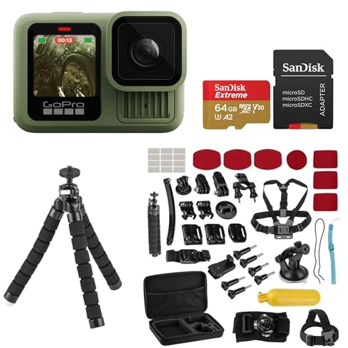 GoPro HERO13 Black - Waterproof Action Camera with 5.3K60 Video, 27MP Photo, Bundle with Froggi Extreme Sport 47-pc Access...
