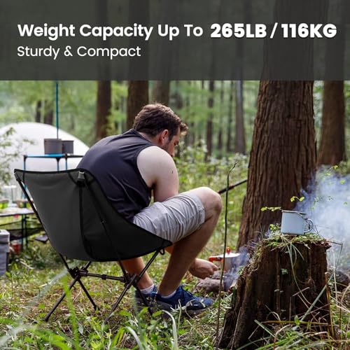 CAMEL CROWN Portable Camping Chair Folding Compact Lawn Lightweight Backpacking Chair with Carry Bag for Outdoor Hiking Be...
