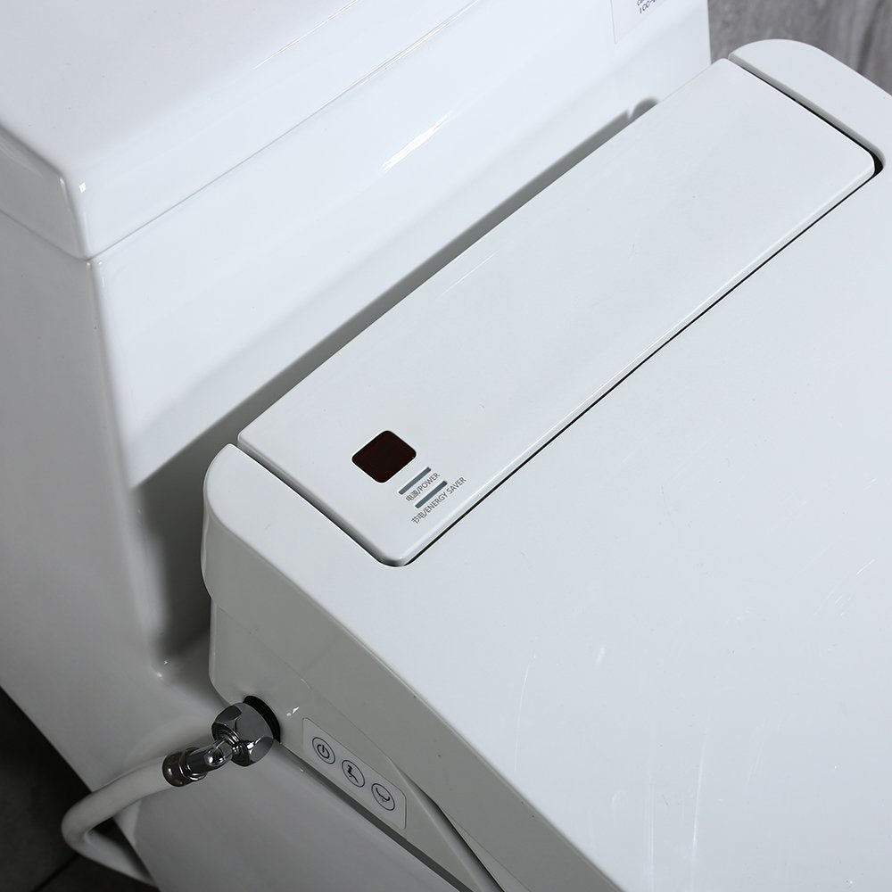 WOODBRIDGEE T-0008 Luxury Bidet Toilet, Elongated One Piece Toilet with Advanced Bidet Seat, Chair Height, Smart Toilet Seat with Temperature Controlled Wash Functions and Air Dryer