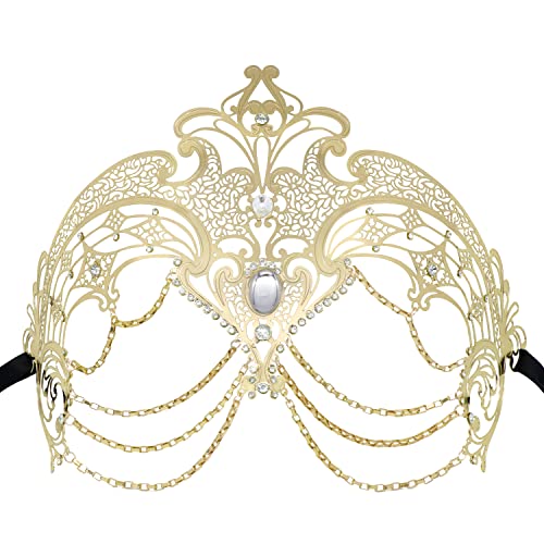 Thmyo Women's Masquerade Laser Cut Metal Venetian Pretty Halloween Costume Mask