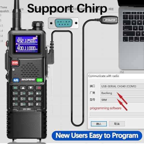 Ham Radio Baofeng AR-5RM Radio 10W Ham Radio Long Range 5RM Handheld Two Way Radio NOAA Weather Radio Rechargeable Long Range Walkie Talkies Copy Frequency 999CH with Type-C Charging 2 Pack Battery