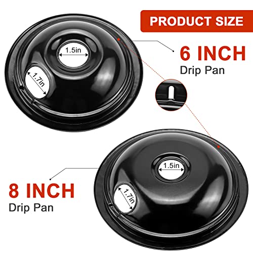 5304430149 and 5304430150 Porcelain Burner Drip Pan Bowls Replacement 318067041 and 318067051 Electric Range Cooktop By AM...