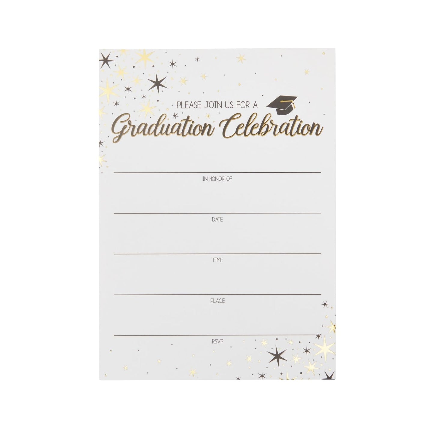 Best Nest Wellness 60 Pack 5x7 Graduation Party Invitations with Envelopes, Blank Grad Ceremony Invites Cards for Class Celebration Supplies, White - Graduation Card - Invitation with Envelope