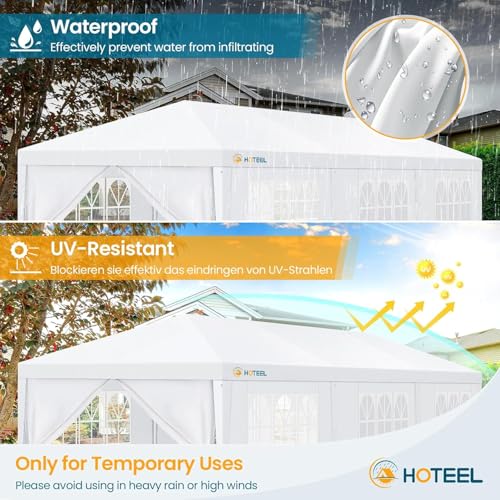 HOTEEL 10x30 Party Tent with 8 Removable Sidewalls for Parties, Weddings, BBQ, Baby Shower, Waterproof Outdoor Event Canop...