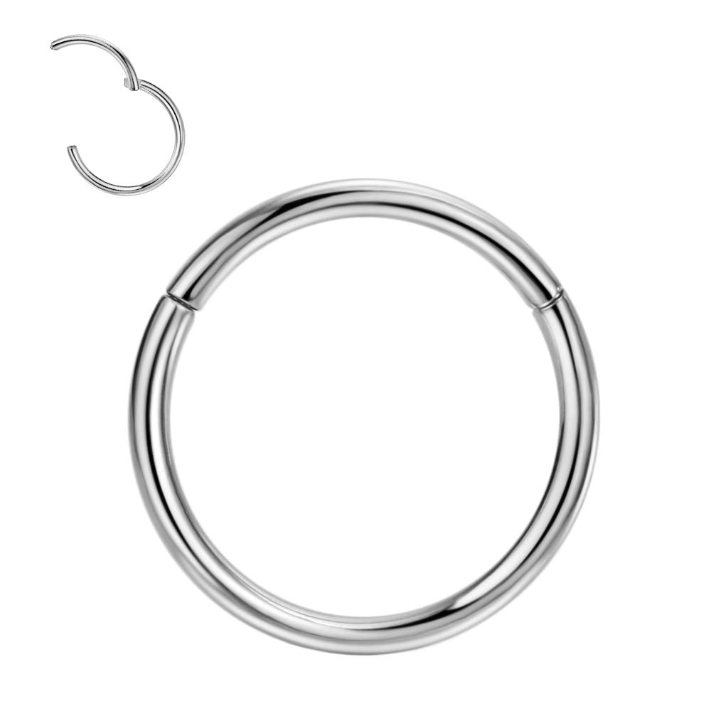 FANSING 18g Nose Rings Hoops 18 Gauge Nose Hoop Titanium Septum Jewelry Hinged Septum Rings 10mm Lip Piercing Jewelry for Helix