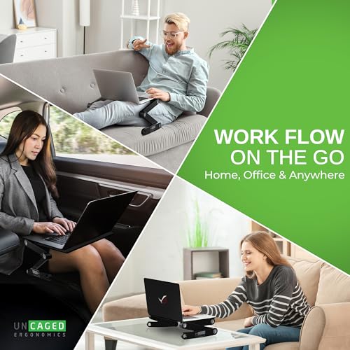 WorkEZ Adjustable Laptop Stand for Desk, Portable Laptop Stand Adjustable Height, Foldable Cooling Computer Holder Riser f...