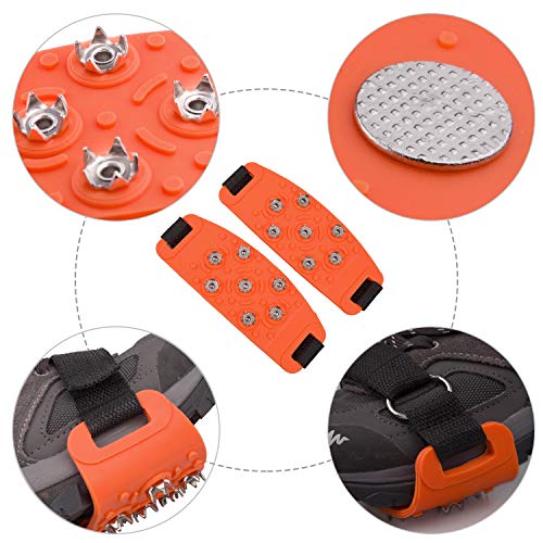 FANBX F Crampon Traction Cleats Anti-Skid Traction Grips Crampons Spikes 7 Point Cleats for Footwear for Walking, Jogging,...