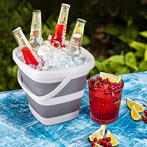 Craftend Collapsible Bucket, 5L 1.3Gallon Small Cleaning Mop Buckets for Household Outdoor Car Washing Tub Plastic Foldabl...