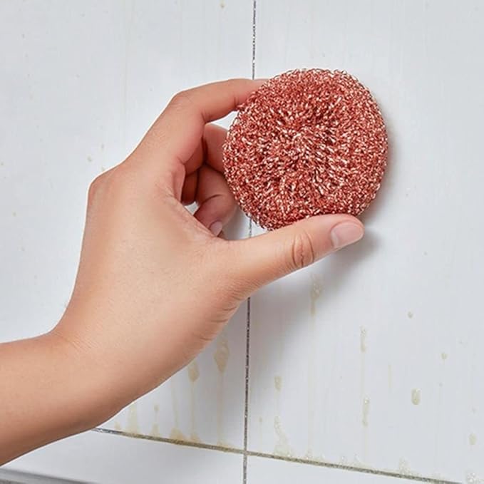 12 Pack Copper Coated Scourers Scrubber Pad, Kitchen Cleaning Soldering Copper Coated Cleaner