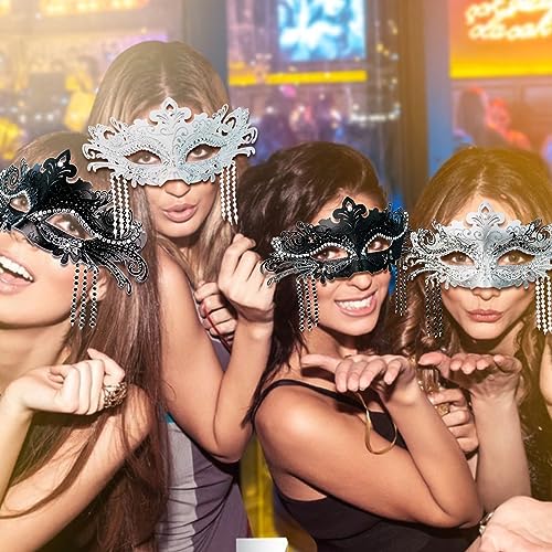 ARK Survivor Women's Metal Masquerade Mask With Rhinestone For Masquerade Party Halloween New Years Party Mardi Gras Carnival