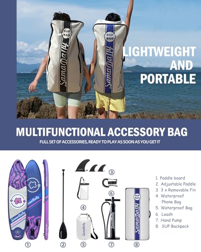 11'Stand Up Paddle Boards Surf Control with Premium SUP Board Accessories Backpack & Removable Fins, 34" Wide Inflatable P...