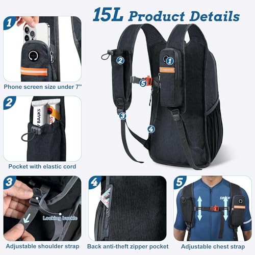 BECOJADDE 15L Small Hiking Backpack for Men Women Foldable Packable Back Pack Ultralight Hiking Daypack for Travel Camping...