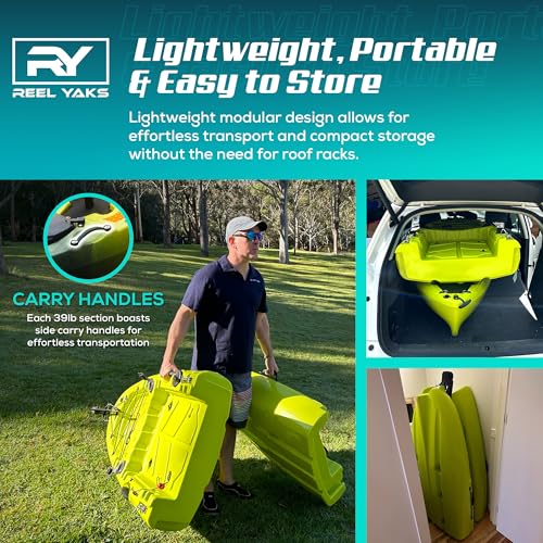 Reel Yaks Rocket Modular Fishing Kayak - 9.8ft Lightweight, Sit On Top Kayak for Adults & Youth - Stable & Portable, Ideal...