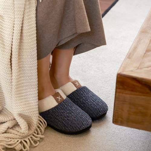 ULTRAIDEAS Women's Indoor Bedroom Slipper with Memory Foam, Gift for Women, Wool-Like House Shoe with Anti-Skid Rubber Sol...
