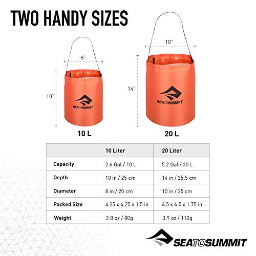 Sea to Summit Folding Bucket, Collapsible Camp Kitchen Bucket