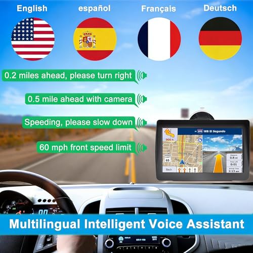 GPS Navigation for Car Truck Navigator 2025 Latest Maps 7 Inch Touch Screen Vehicle GPS Commercial Trucker Navigation Voic...