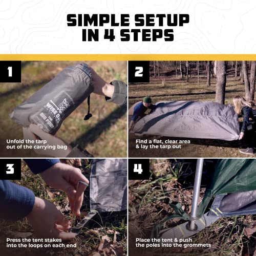 Wise Owl Outfitters Camping Tarp – Waterproof Ultralight Ground Sheet, Tent Footprint & Tent Accessories for Campers, Back...
