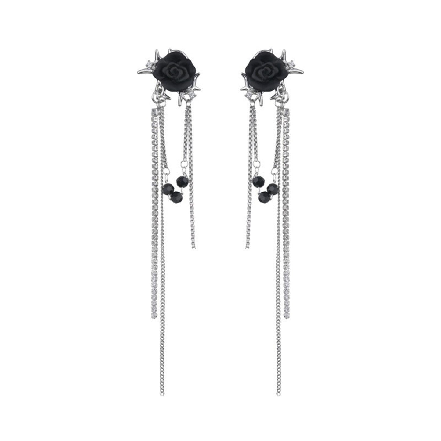 Gothic Earrings for Women Black Rose Flower Earrings for Women Goth Earrings Punk Earrings Y2k Jewelry Hypoallergenic Holiday Halloween Accessories Jewelry (Black)