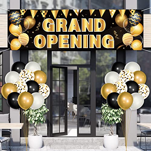 FeelWarm 31Pcs Grand Opening Party Decorations Kit Grand Opening Banner with 12Inches Latex Balloons New Store Opening Sig...