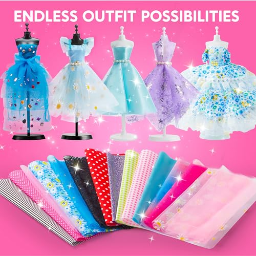 Klever Kits 400+PCS Fashion Design Crafts for Kids, Art and Crafts, DIY Sewing Kits with 3 Mannequins for Girls Aged 8-12,...