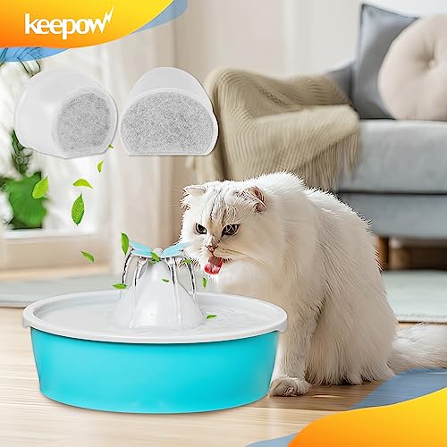 KEEPOW Cat Water Fountain Filters - 12 Pack Foam & Carbon Filters for Drinkwell 1.5/2 Gallon Fountains, Seaside, Creeksid...
