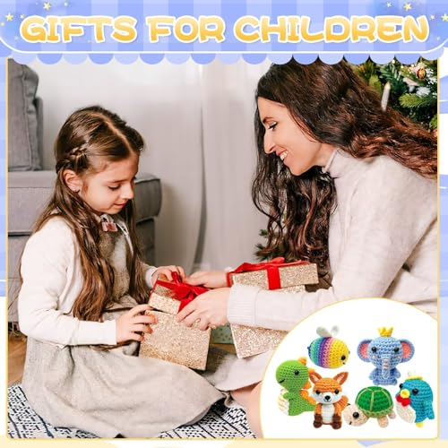 OLHKYN 6Pcs Crochet Kit for Beginners, 2025 DIY Craft for Adults and Kids, Great Gift for Crochet Lovers, Crocheting Anima...