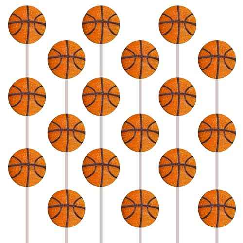 Basketball Candy Lollipops - 18 Count Individually Wrapped Suckers - Great for Basketball Party Favors - Sports Snacks - Basketball Goodie Bags - Team Treats
