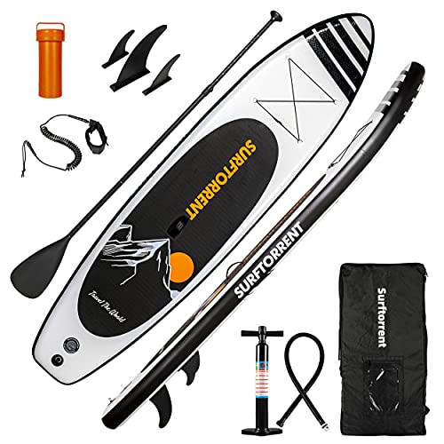 SURFTORRENT Inflatable Stand Up Paddle Board Wave Board with SUP Accessories,Inflatable SUP Board for Beginner,Youth Paddl...