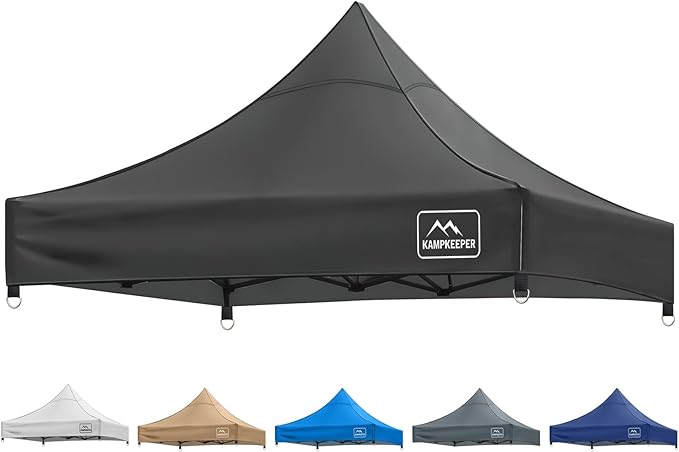 KAMPKEEPER Canopy Replacement Top Cover Roof for 10x10 Peak Pole Straight Leg Canopy Tent,PU-Coated 500D Polyester UV Wate...