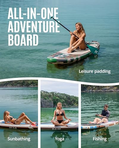 ZLX 10'6" Inflatable Stand Up Paddle Board with 50PSI Electric Paddle Board Pump