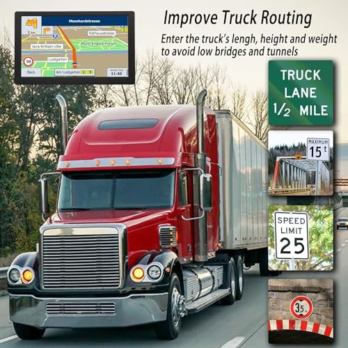 LOVPOI Truck GPS Commercial Drivers 2025, Trucker Car GPS Navigator, 9 inch Navigation System with Latest 2026 Maps Lifeti...