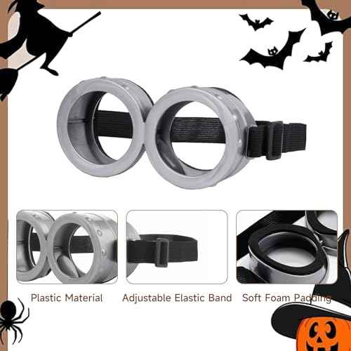 Halloween Costume Accessories for Adults Couples Adjustable Steampunk Cartoon Goggles for Halloween Cosplay Parties
