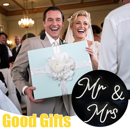 Mr and Mrs Neon Sign for Wedding Neon Light LED Backdrop Wall Decor USB Wedding Reception Decoration Gifts for Anniversary...
