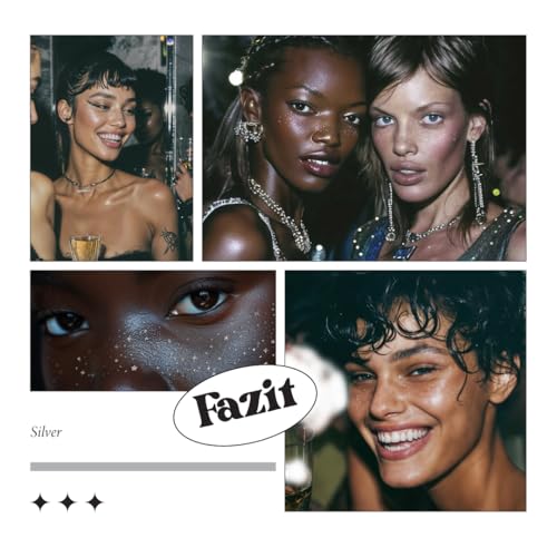Fazit Makeup Patches - Silver Speckles - Glow Up Make-Up Patches - Cute Glitter Makeup Accessories for Women - Cosmetic Gl...