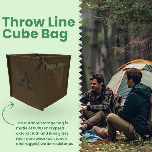 ZEMBSOYA Throw Line Cube Bag, Easy Folding Arborist Throw Line Storage Portable Climbing Rope Organizer Basket for Tree Wo...