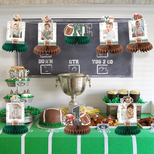 First Year Down Birthday Party Decorations, Football Birthday Party Decorations Honeycomb Centerpieces for Table, Football...